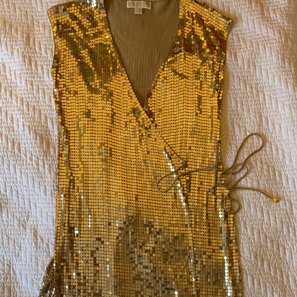 Michael Kors gold sequined dress